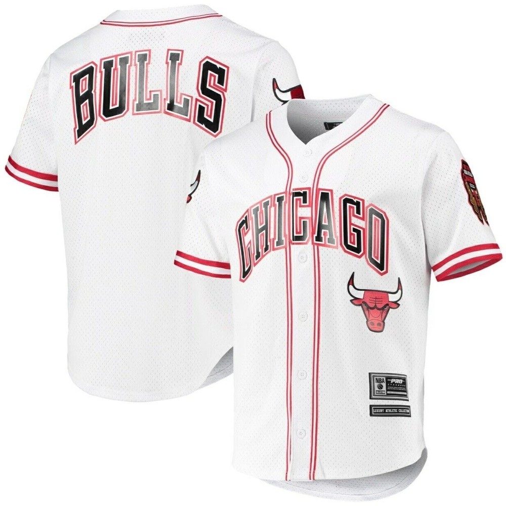 Pro Standard Chicago Bulls Baseball White Button up Men's Jersey